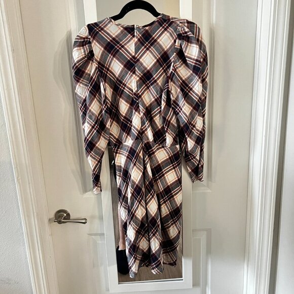 NEW Veronica Beard Agnor Draped Plaid Mini Dress Size 4 Color Black White - Picture 8 of 8